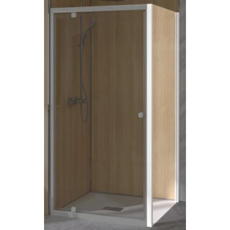 Paroi de douche SUPRA III FIXE 70cm profilé blanc avec verre transparent - KINEDO - PA1570BTN (1/2)
