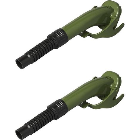 Lot de 2 becs verseurs flexibles en métal vert armée pour jerrycan 24 cm (1/2)