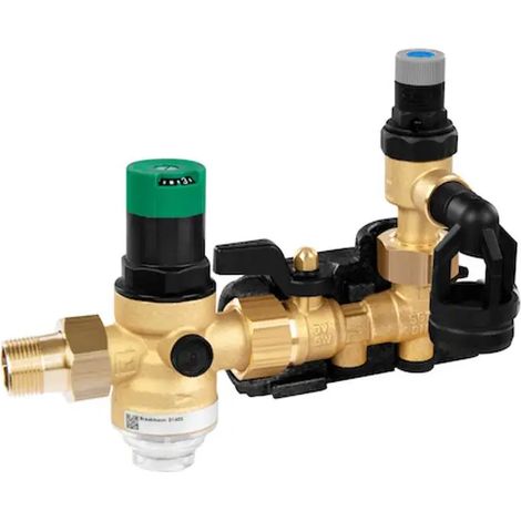 Resideo Gruppo di sicurezza SG150D con riduttore di pressione, Ottone, AA, 3/4", SG150D-3/4AA