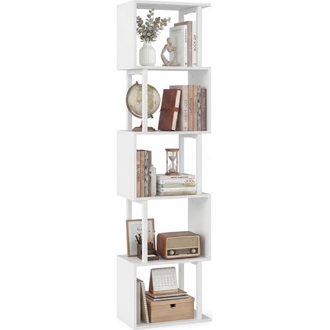 COSTWAY Libreria A 5 Livelli Scaffale Espositore In Legno Mobile Portaoggetti Organizzatore Di Stoccaggio Mensola Libri Libreria Verticale Libreria Scaffale L (1/5)
