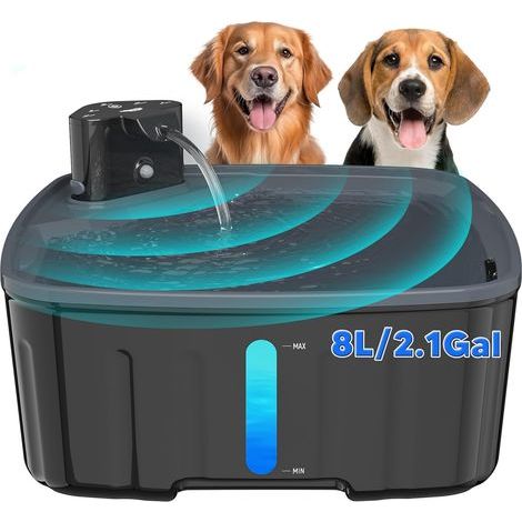 Kabelloser Hundetrinkbrunnen (8 Liter), 4000-mAh-Akku, intelligenter Bewegungssensor, ultraleise Pumpe, 5-stufige Filterung, ideal für große Hunde und Haushalte mit mehreren Haustieren (1/5)