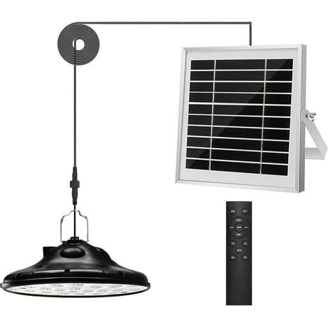 100Leds 1200LM Lampe Solaire Exterieur,3 Mode Lampe Suspendue Solaire,Panneau Solaire Réglable,4 Luminosité avec TéLéCommande,IP66 étanche Eclairage Led [Classe énergétique A+]-LIAIKI (1/5)