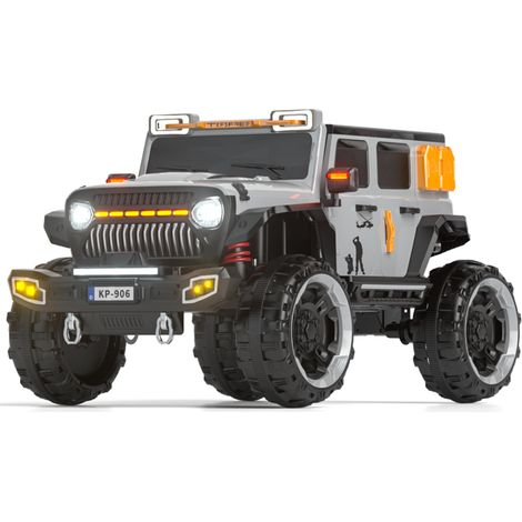 AUTO ELETTRICA PER BAMBINI MACCHINA SUV JEEP 2 POSTI 4WD 12V CON TELECOMANDO USB MP3 GRIGIA (1/5)