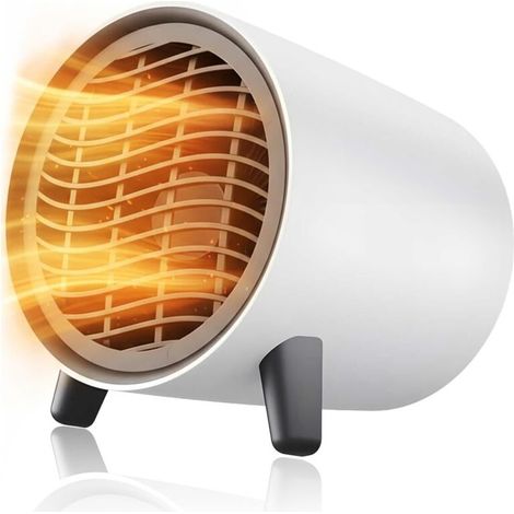Kompakte Zusatzheizung, sparsamer elektrischer Heizlüfter, starke Heizleistung mit breitem Heizbereich, Überhitzungs- und Kippschutz, Thermostat, tragbar und leise für Zuhause und Büro
