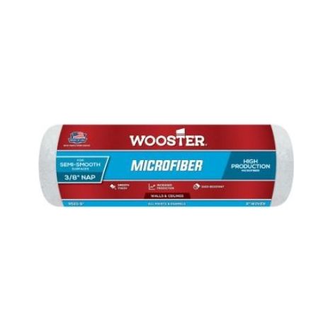 Wooster Microfiber 3/8" Nap Semi Smooth Paint Roller Sleeve - 9 Inch