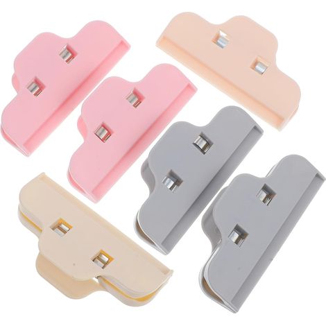 6 clips en plastique pour sachets de chips, fonction fermeture et (1/5)