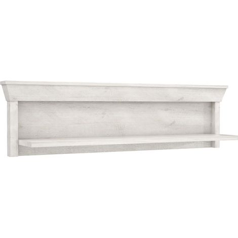 Home Heavenly® - Estante de pared KAREN, estilo rústico moderno. 122,8x33,8x24,5 cm.  Color: Blanco Pino (1/5)