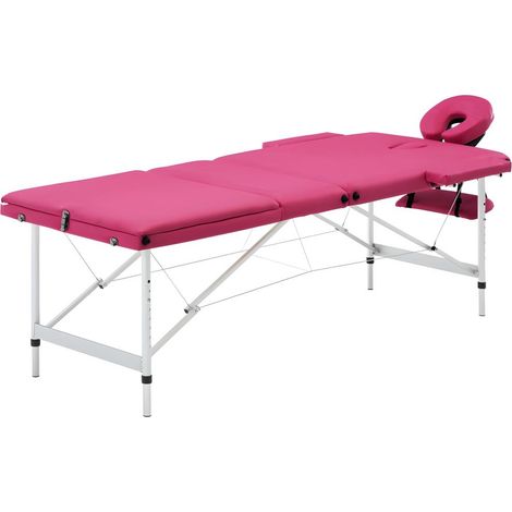 Table de massage pliable 3 zones Inox rose (1/5)