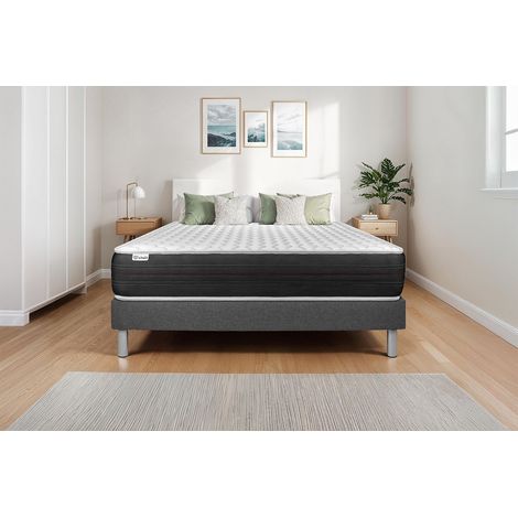 Matratzenset VITAL SPRING 140 x 190 cm Bettrahmen Kit grau