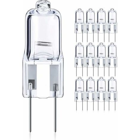 VURAHOME -12-PCS 50W GY6.35/G6.35 Halogènes Dimmable, 12V Bi-pin Base T4 G6.35 820lm Blanc Chaud 2700K pour Lampe de Table, Armoire, Lumière de Paysage (1/5)
