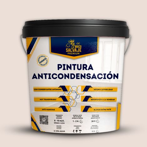 Pintura Anticondensación, Antihumedad, Conservantes Antimoho, Aislante Térmico, Acabado Mate, Feng Shui 4 Litros