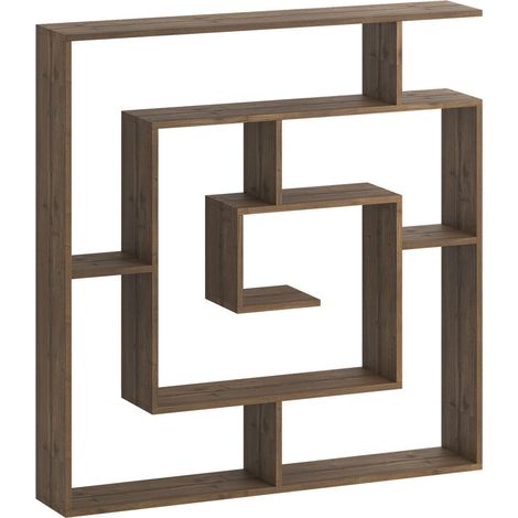 Libreria in legno "Labirent" - 125 x 22 x 129 cm - Marrone