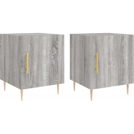 Maison Exclusive - Nachttische 2 Stk. Grau Sonoma 40x40x50 cm Hol
