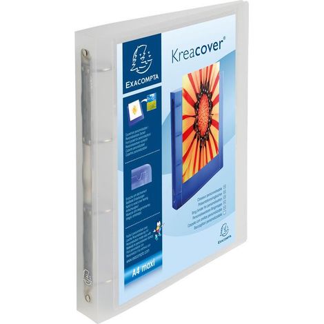 Exacompta 51568E Ringmappe A4, A4+ Transparent, Weiß