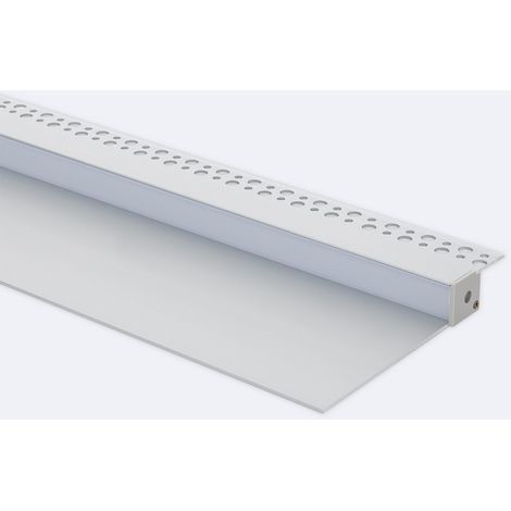 Profilo Alluminio Integrazione Cartongesso per Strisce LED fino a 12 mm Alluminio 2 m Bianco traslucido (1/4)