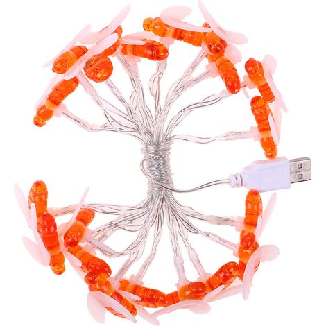 Guirlande lumineuse abeille 2 m, 20 LED, blanc chaud, rechargeable par USB, idéale pour les mariages, fêtes et décorations. (1/5)