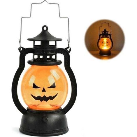 Luminaire Citrouille Halloween, Lanterne Halloween Citrouille avec Bougie LED, Citrouille Lumineuse, Luminaire LED Portable Citrouille, Décorations d'halloween pour l'extérieur, Intérieur, Jardin (1/4)