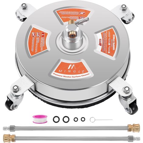 Nettoyeur de Surface 35 cm pour Nettoyeur Haute Pression, 280 Bar Brosse Rotative Haute Pression avec 2 Rallonges, Raccord Rapide 1/4", Idéal pour Nettoyer les Allées et Trottoirs (1/5)