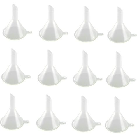 30 Mini-Trichter aus transparentem Kunststoff. Ideal zum Umfüllen von Flüssigkeiten, ätherischen Ölen, Parfums, zum Abfüllen in Laboren, zum Sandstrahlen usw. (1/5)