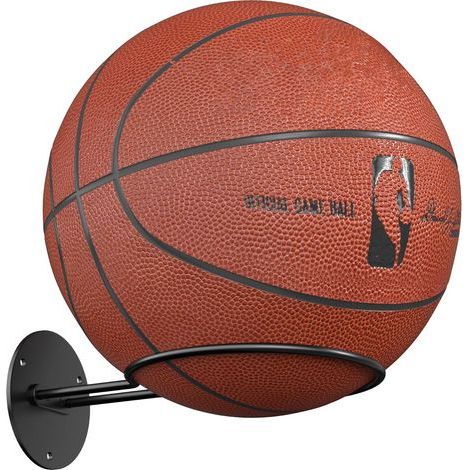 Wall Mount for Ball Display: Black Storage Rack for Basketball, Rugby, Football, Baseball Decor with Sports Accessories Organizer for Boys (1/5)