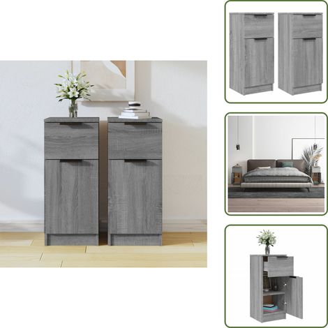 Buffets 2 pcs Sonoma gris 30x30x70 cm Bois d'ingénierie - Buffet - Meuble De Rangement - Armoire - Commode - Salon (1/5)