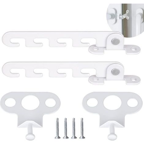 Ecleanfy - Entrebâilleur de Fenêtre à Battant 2 PCS Restricteur de Fenêtre, Loquets de Fenêtre avec 4 Vis (Blanc) (1/5)