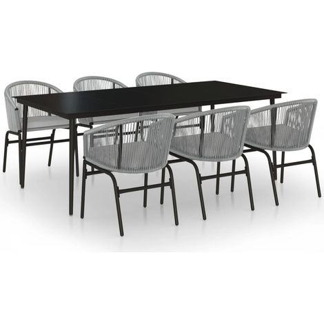 Maison Exclusive - Set da Pranzo da Giardino 7 pz Grigio (1/5)