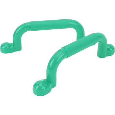 paire de poignées de sécurité professionnelles, polyvalentes et antidérapantes, pour structures de jeux, structures d'escalade et cabanes de jeux (vert). (1/5)