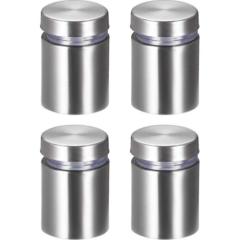4 Pcs - Entretoise De Verre - Vis Écartement - Support Panneau Acrylique - Fixation Murale Pour Affichage Publicitaire - Argent - 19x25mm