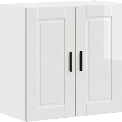 Mueble de pared de cocina de diseño moderno unidad de almacenamiento 60 x 31 x 60 cm acabado brillante en madera de ingeniería blanca 020050364 (1/5)