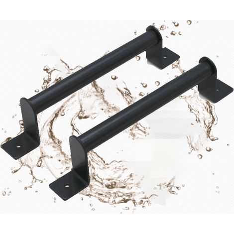 2 tiradores para puertas correderas, tirador resistente para puerta de granero, tirador negro, tirador de acero al carbono para armarios y alacenas (229 mm) (1/4)