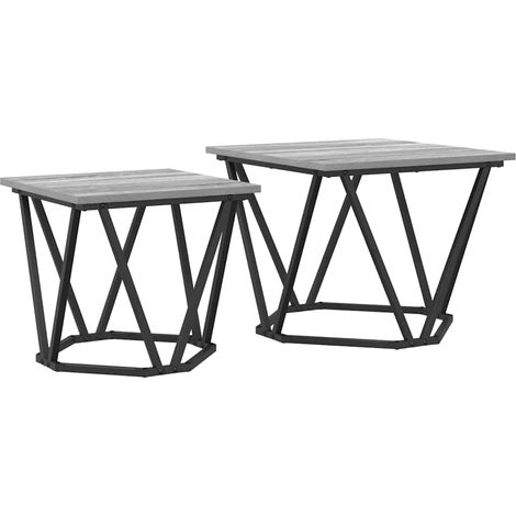Ensemble de tables d'appoint 2 pcs,Table basse,Table de Salon Sonoma gris 50 x 50 x 40 cm CFW55346 (1/5)