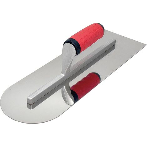 1 Truelle Pour Plâtre 380x130mm Acier Inoxydable Poignée Caoutchouc Finition Béton Mortier