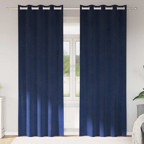 Verdunkelungsvorhänge 2 pcs Dunkelblau 140 x 260 cm Samt