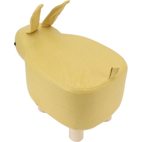 Holzhocker mit Cartoon-Tiermotiven für Kinderzimmer, Spielzimmer, Hof, gelb (1/5)