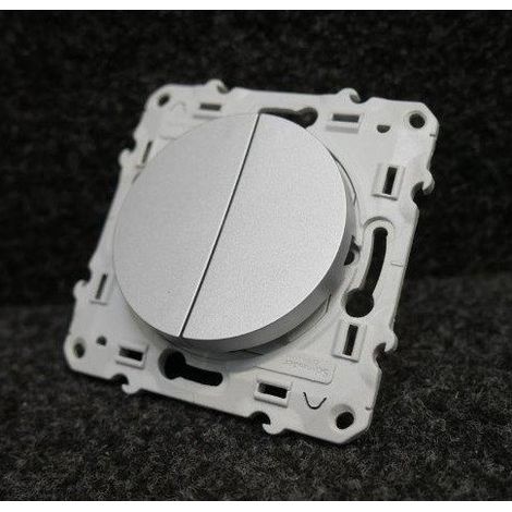 Schneider Electric – Odace double va-et-vient Alu S530214 – Fixation par vis – 6 bornes sans vis – 10 AX – 250 V CA 50 Hz – IK04 – IP21 D