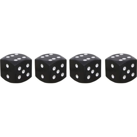 Sollbry Chapeaux de Valve de Valve de Roue pour l'alliage d'aluminium de véhicule Dice Style Black 4pcs (1/5)