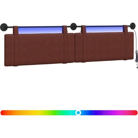 Hanging Headboard Shiny Brown Antique PU vidaXL