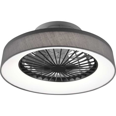 Plafonnier ventilateur FARSUND LED 30W 3500lm CCT 2700-6500K gris Ø48,5cm IP20 - Trio (1/5)