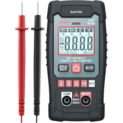 Multimètre numérique, multimètre, testeur multimètre numérique compact avec reconnaissance automatique, outil de test de compteur électrique, mesure intelligente de tension CA/CC, testeur (1/5)
