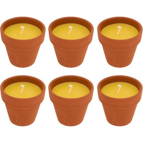 Set di 6 candele profumate alla citronella terry da 39 g in vaso di terracotta - Atmosphera créateur d'intérieur