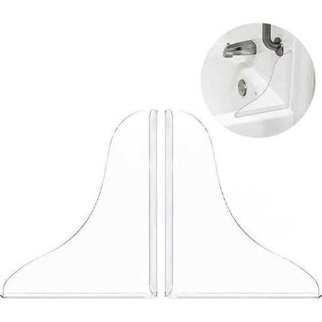 JSSEVN - Bathtub splash guard, self-adhesive and waterproof transparent shower screen, pack of 2 (1/5)