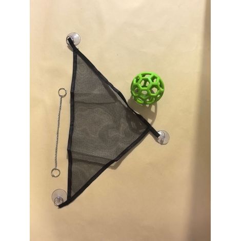 Lot d'enrichissement pour serpents et petits reptiles : support d'escalade et hamac suspendu, jeu d'activité et d'exercice pour terrarium, Balle Verte à Mâcher Escalade et Hamac Suspendu (1/5)
