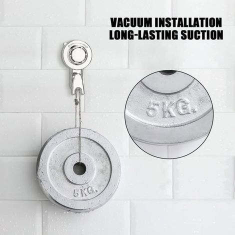 Lot de 2 Crochet à Ventouse Sous Vide Puissante Crochet Porte Torchon Serviette Salle de Bain Ventouse Murale Crochets ( Étiquette (1/5)