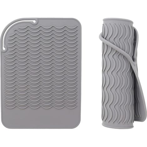 Tapis en silicone résistant à la chaleur pour fers à friser (gris) (1/3)