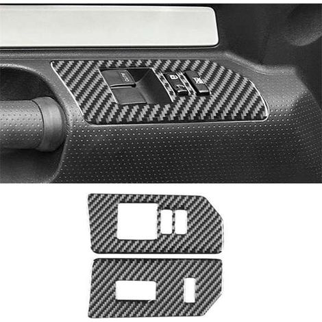 Soft carbon fiber decorative sticker for left-hand drive Toyota Land Cruiser window lift switch (applicable to vehicles with engine displacement 07-21). (1/4)