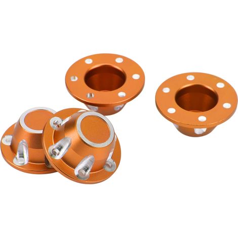 4-teilige Radkappe aus Aluminiumlegierung, orangefarbene Radkappe für AXIAL 1/6 SCX6 JLU ferngesteuertes Auto (1/5)