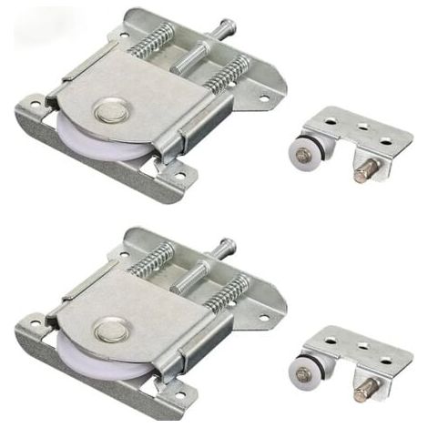 Pairs of Sliding Door Rollers, Sliding Door Wheels, Wardrobe Wheels, Sliding Furniture Wheels, for Cabinets, Windows, Sliding Doors (Silver) (1/5)