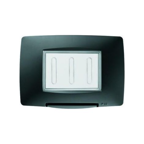 PLAQUE ÉTANCHE 3P IP55 NOIR GEWISS GW16703TN
