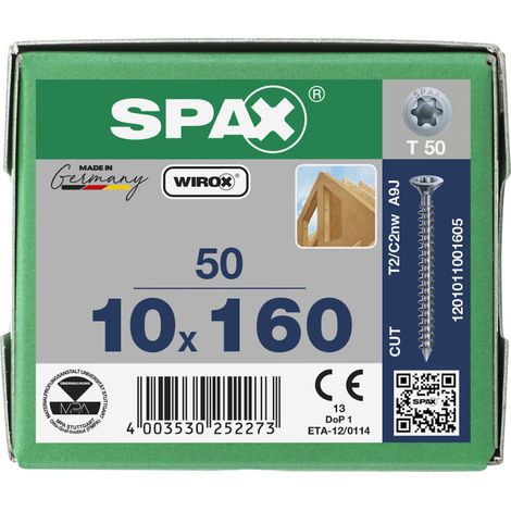 SPAX Holzbau Senkkopf 10.0x160 Vollgewinde Torx 50 Wirox-Silber mit Bewertung (1/5)